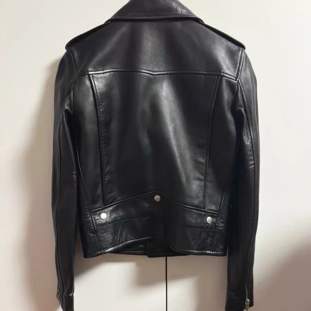 āsoldāAuthentic Saint Laurent Black Leather Moto Jacket - Picture 2 of 8